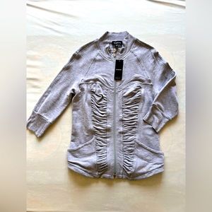 Bebe brand zip up sweatshirt with Gem Detailing!